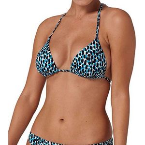 sloggi shore Dames KOH Tachai Pu Push-Up Bikini, Blue - Dark Combination, M
