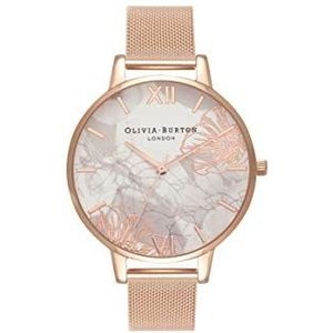 Olivia Burton Vrouwen analoog Japans quartz horloge met roestvrij stalen mesh band OB16VM15