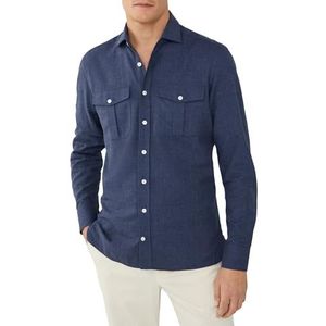 Hackett London Cargo Shirt voor heren, Blauw (donkerblauw), 3XL