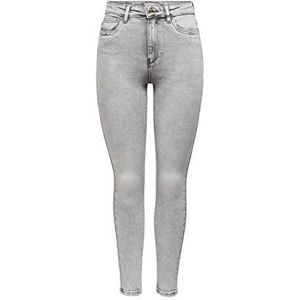 ONLY Onlmila Skinny Jeans voor dames, hoge taille, skinny fit jeans, grijs (light grey denim), 27W / 32L