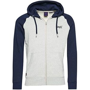 Superdry Sweatshirt met ritssluiting voor heren, Athletic Grey Marl/Rich Navy Marl, L