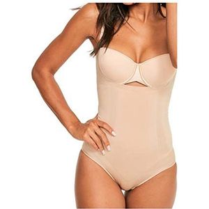 SPANX Women's Oncore Open-Bust Panty Bodysuit Soft Nude Small