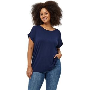 Peppercorn Rosalinda Malucca T-shirt met capuchon Curve | Blauwe T-shirts voor dames VK | Lente T-shirt | Maat 26
