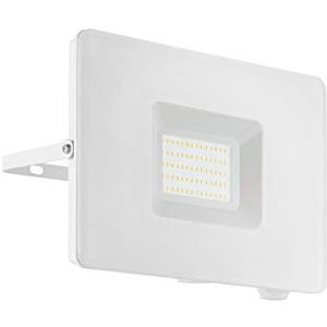EGLO LED buitenspot Faedo 3, 1 lichtpunt, wandspot van aluminium, kleur: wit, glas: helder, 50 watt, IP65