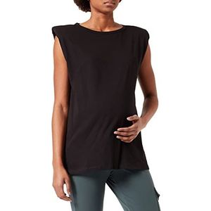 Supermom T-shirt voor dames, mouwloos, schouderpad, Black - P090, 34 NL