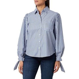 TILDEN Damesblouse met lange mouwen, wit, blauw, L