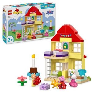 LEGO DUPLO Peppa Big verjaardagshuis, Educatief Speelgoed voor Peuters met 3 Figuren voor kinderen vanaf 2 jaar, Stimuleert Fijne Motoriek & Creatief Rollenspel, Cadeau voor Jongens en Meisjes 10433