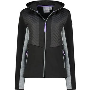 Geographical Norway Tarkness Lady Softshelljas met capuchon voor dames, waterdicht, outdoor, winddicht, duurzaam, activiteiten, wandelen, skiën, herfst, winter, lente (zwart, L), Zwart, L