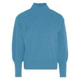 ebeeza - Trui - Turquoise - Knitwear - Opstaande Kraag - Lange Mouw