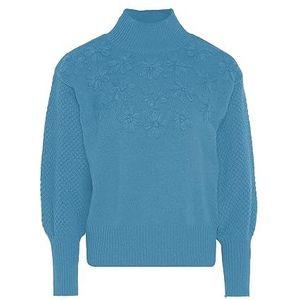 Ebeeza Dames madeliefjes-pullover turquoise M/L, turquoise, M