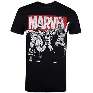 Marvel Trio Heroes T-shirt voor heren, Zwart, XL