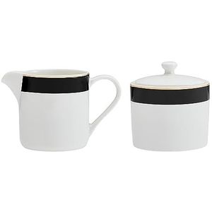 Mikasa Luxe Deco China Suikerpot en Creamer Set, 245 ml, Pot met deksel voor suiker & melkkan, geschenkdoos en vaatwasmachinebestendig