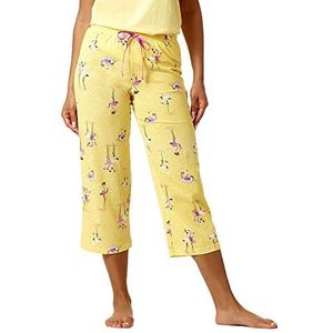 HUE Gebreide capri-pyjama voor dames, met print, Mimosa - Vrije tijd flamingo's, S