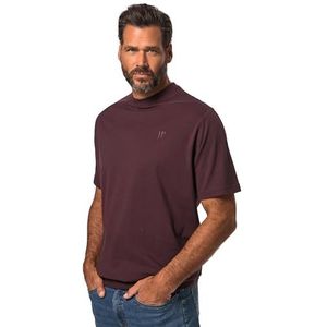 JP 1880 Heren grote maten grote maten Menswear L-8XL JP1880 T-shirt, basic, buikfit, halve mouw, XXL tot 10XL 712616, aubergine, 6XL