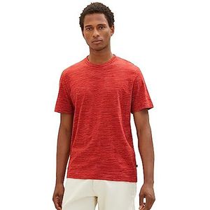 TOM TAILOR Heren T-shirt in Spacedye-stijl, 32436-fluweel Red Soft Spacedye, M