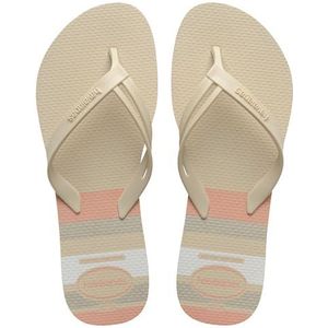 Havaianas Elegance Print, Stijlvolle, Duurzame en Comfortabele Teenslippers, met stijlvolle bandjes en antislip zool, dames, Beige, 41/42 EU