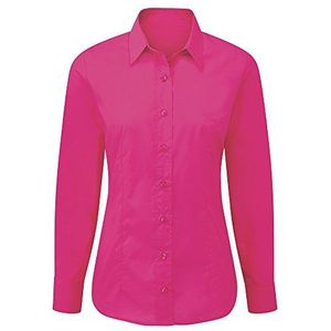 Alexandra stc-nf90pi-20 onderhoudsvriendelijk damesshirt met lange mouwen, uni, 65% polyester/35% katoen, maat 20, felroze