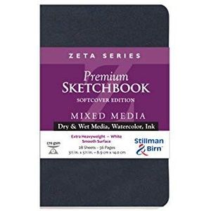 Stillman & Birn Zeta Series Softcover schetsboek, 3,5 ""x 5,5 "", 270 g/m² (extra zwaargewicht), wit papier, glad oppervlak
