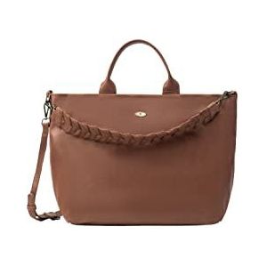 TOORE dames lederen shopper, Lichtcamel