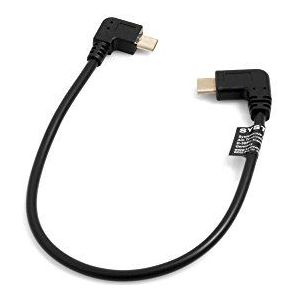 System-S USB 3.1 C kabel haaks naar Micro USB haaks - oplaadrichting USB C naar Micro USB