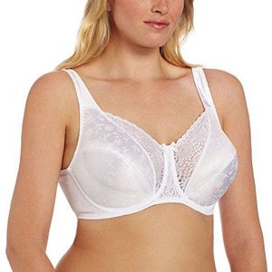 Playtex Women's Secrets Love My Curves Signature Bloemen Onderdraad Volledige dekking BH Us4422, Wit, 80E