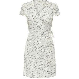 Jdy Sezen Life S/S Wrap Dress WVN Dia, cloud dancer, XL