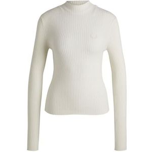 HUGO - Gebreide Trui - Hoge Hals - Slim-Fit - Happy HUGO-logo