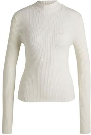 HUGO - Gebreide Trui - Hoge Hals - Slim-Fit - Happy HUGO-logo