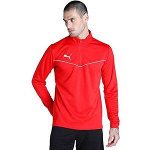 PUMA Herren T-shirt teamRISE 1/4 Zip Top, Puma Red-Puma White, XL, 657394