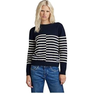 G-STAR Dames Broken Stripe Sweater Sweater, blauw (Salute D24489-d563-c742), XS