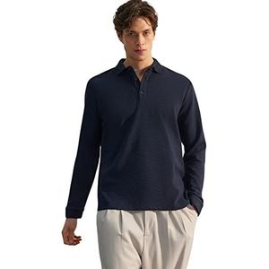 Trendyol Heren Polo hals Plain Regular Sweater, Marineblauw, L, marineblauw, L
