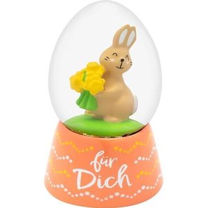 Gruss & CO Droombal motief voor jou, sneeuwbol in eivorm, hoogte 7,5 cm, polyhars, met glitter om te schudden, cadeau voor Pasen, paasdecoratie, 48496