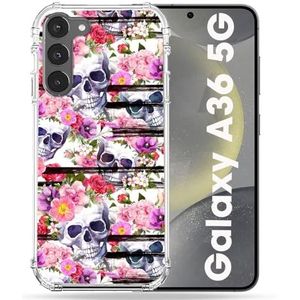 Cokitec Versterkte hoes voor Samsung Galaxy A36 5G doodshoofd patroon