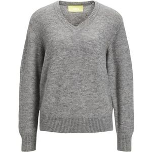 JJXX Dames Gebreide Trui JXNana V-hals, gemengd grijs, XL
