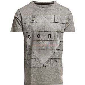 JACK & JONES Heren T-Shirt Slim Fit 12070876 Ethan Tee Core, grijs (light grey melange), 52 NL