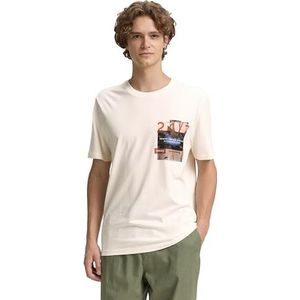 TOM TAILOR Denim T-shirt voor heren, 10348 - Gardenia White, XL
