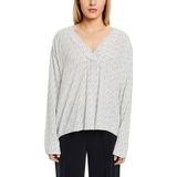 ESPRIT - Bedrukte Blouse - V-hals - Beige - Viscose