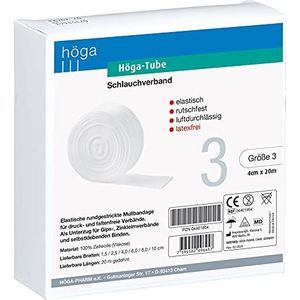 Höga Tube slangverband elastisch antislip luchtdoorlatend maat 3 4 cm x 20 m stuk, wit