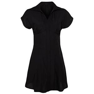 Trendyol Dames Skater Regular fit geweven jurk, zwart, 40, Zwart, 38