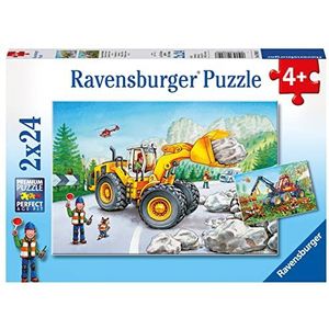 Bagger und Waldtraktor. Puzzle 2 x 24 Teile