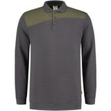 Tricorp 302004 casual polokraag bicolor kruisnaad sweatshirt, 70% gekamd katoen/30% polyester, 280 g/m², zwart/geel, maat XL