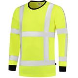 Tricorp 103002 Safety EN ISO 20471 Birdseye T-shirt met lange mouwen, 50% polyester/50% polyester, CoolDry, 180g/m², fluorgeel, maat 3XL