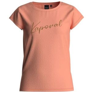 Kaporal, T-shirt, model TIMEA, meisjes, koraal, 10 A; regular fit, korte mouwen, ronde hals, Koraal, 10 Jaar