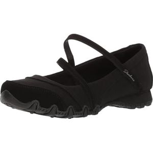 Skechers - Bikers-Get-up Mary Jane Flat - Zwart - Ballerina's