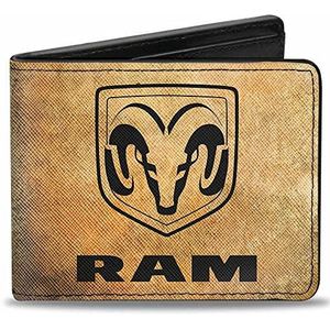 Gesp naar beneden Unisex's Portemonnee Ram Logo + Guts-Glory/Zuigers Verweerd/Zwart Bi-Fold