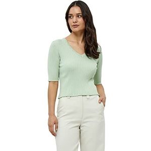 Peppercorn Tana V-hals Halve Mouw Rib Pullover | Groene Truien Voor Vrouwen UK | Lente Dames Truien | Maat M