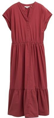 Tom Tailor - 1046479 - Damesjurk - Burnt Russet - Korte Mouwen