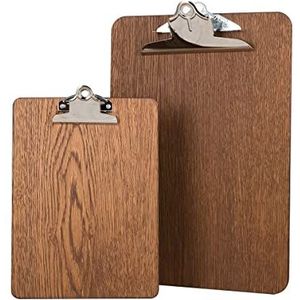 Krijtborden UK Premium Clip Board, hout, donker eiken, 34 x 24 x 0,4 cm