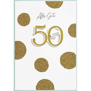 Verjaardagskaart voor 50e verjaardag lifestyle - cijferkaart - 11,6 x 16,6 cm