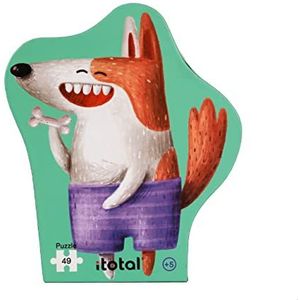ITOTAL-XL2281 I-Total Drolle, puzzelverpakking, contouren, geschikt voor kinderen vanaf 3 jaar, 49 delen (Dogs), kleur, norm IDR-XL2281